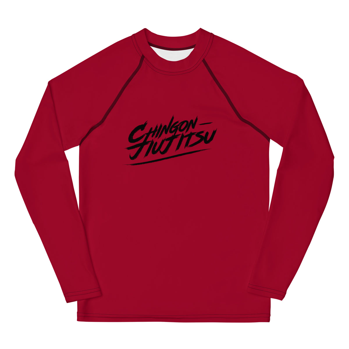 Chingon Classic Black Script Youth Rash Guard Red Chingon MMA