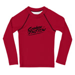 Chingon Classic Black Script Rash Guard para niños - Rojo