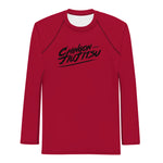 Chingon Classic Black Script Rash Guard para hombre - Rojo