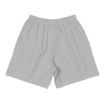 Chingon Classic White Script Men Athletic Shorts- Grey