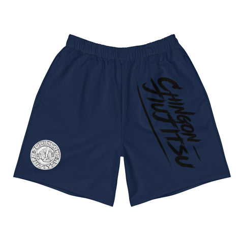 Pantalones cortos deportivos para hombre Chingon Classic Black Script-Azul marino