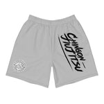 Chingon Classic Black Script Men Athletic Shorts- Grey