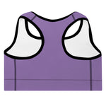 Chingon Classic Black Script Ladies Padded Sports Bra- Purple