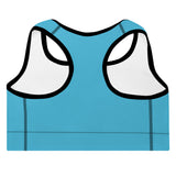 Chingon Classic Black Script Ladies Padded Sports Bra- Teal