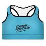 Chingon Classic Black Script Ladies Padded Sports Bra- Teal