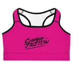 Chingon Classic Black Script Sports bra- Pink