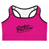 Chingon Classic Black Script Sports bra- Pink