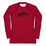 Chingon Classic Black Script Ladies Rash Guard- Red