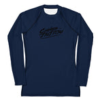 Chingon Classic Black Script Ladies Rash Guard- Navy