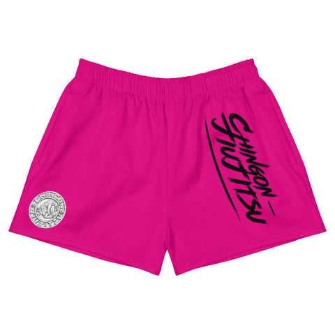 Chingon Classic Black Script Ladies Athletic Shorts- Pink